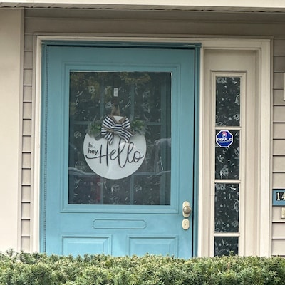 Hi Hey Hello Door Hanger Hello Front Door Decor Custom Door Sign Front ...