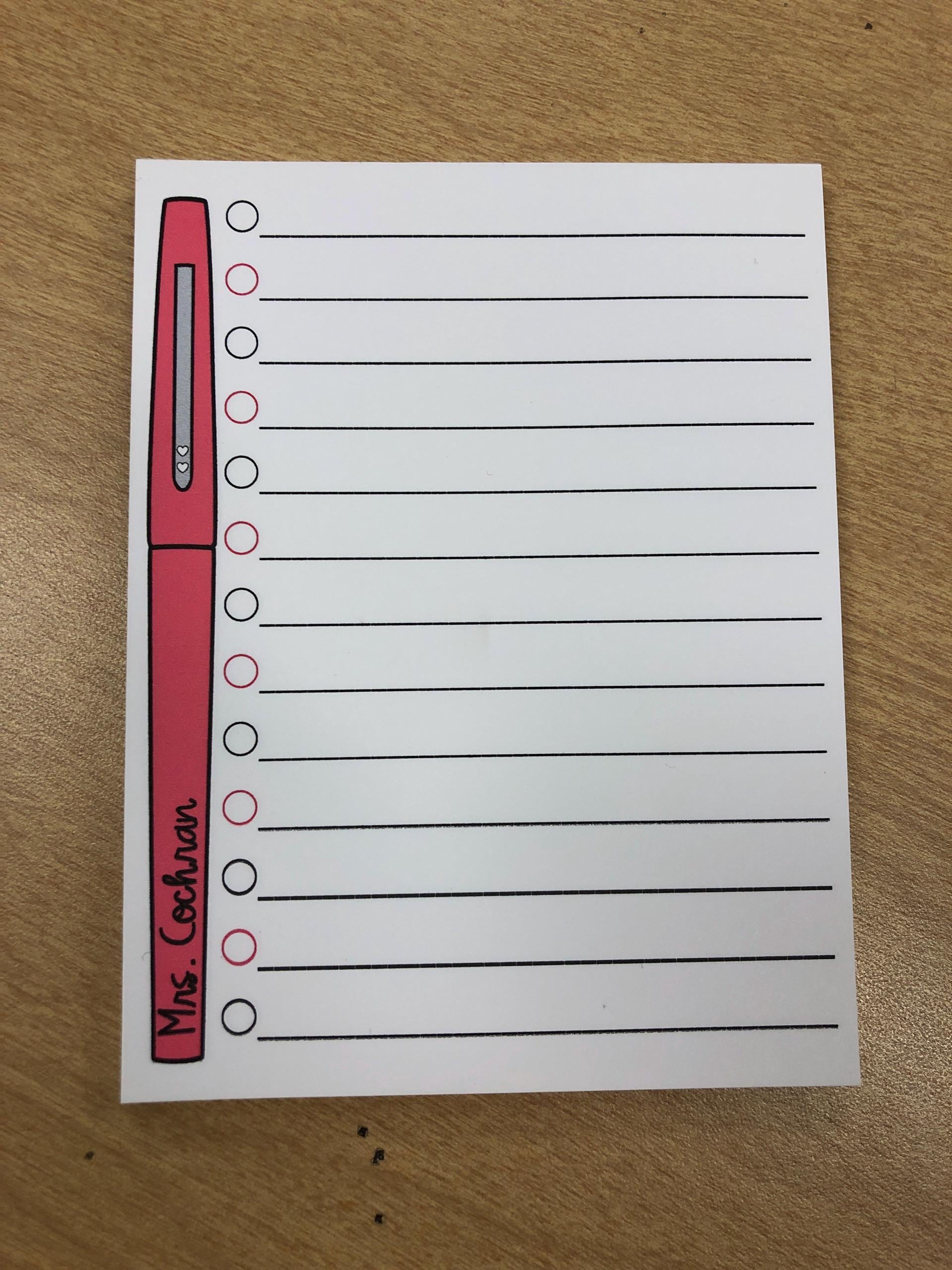 Teacher Notepad, Teacher Appreciation Gift, Cute Teacher Gift, Personalized Teacher Gift, Teacher Christmas Gift, Back to School Gift