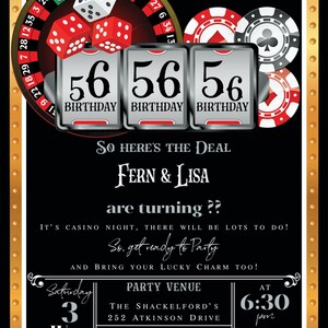 Editable Casino Birthday Invitation. Poker Birthday Invitation, Casino ...
