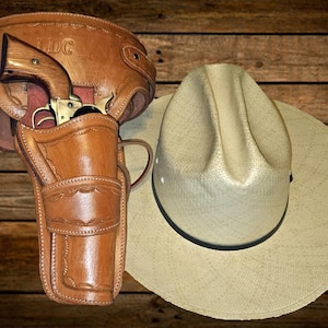 Fondina per revolver, fondina per pistola Western Cowboy, fondina regolabile in pelle per pistola con tasca per cartucce per la caccia all'aperto