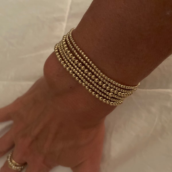 2MM GOLD BEADED BRACELET main image 1