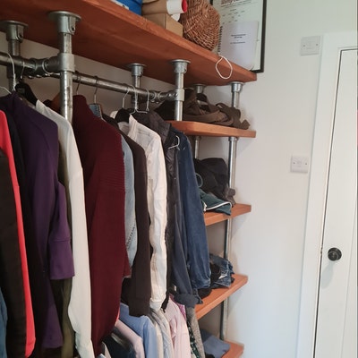 Rustic Industrial Open Wardrobe Design Reclaimed Timber and Metal ...