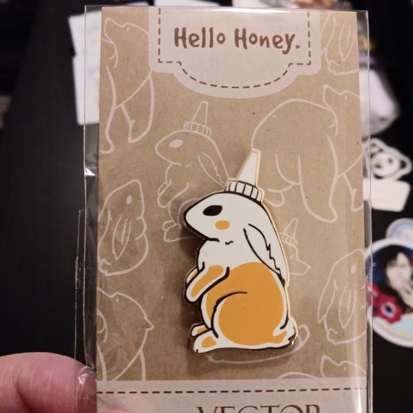 Hello Honey Enamel Pin Set Lapel Pin Honey Bun Honey Bear Etsy