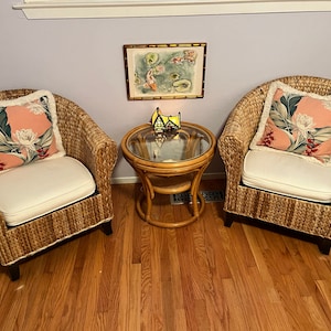 Vintage Large Wicker Chair High Back Rattan Chair Bamboo - Etsy