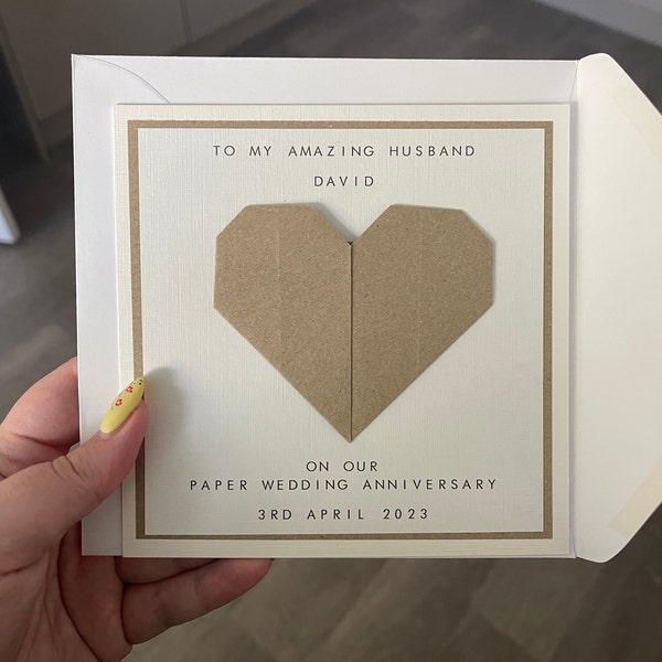1st Anniversary Card Personalised - Paper - Husband / Wife - First ...