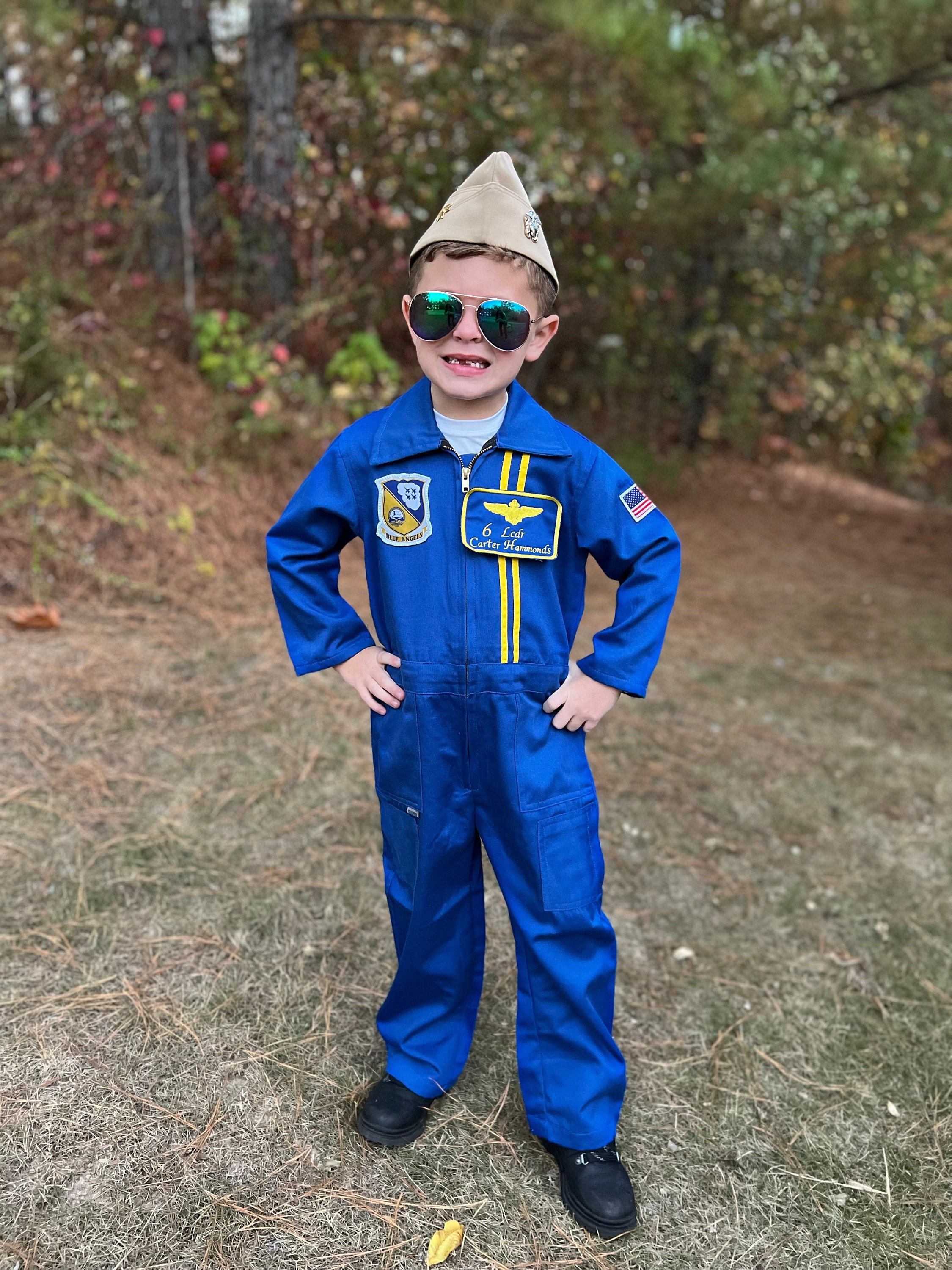Licensed Blue Angels Youth Flight Suit and Garrison Cap