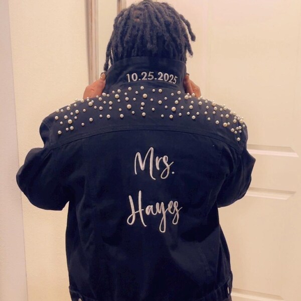 Embroidered Bride Denim Jacket, Bride Jean Jacket, Future Mrs Jacket ...