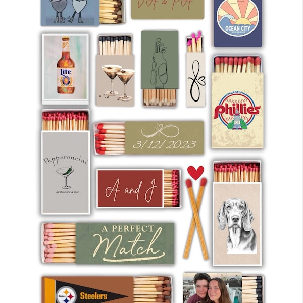 CUSTOM MATCHBOOK ART | Personalized Digital Matchbox Gift | Large ...