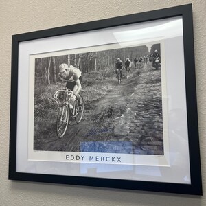 Eddy Merckx Signed Print - Paris-roubaix 1969, 20 X 16 Inch