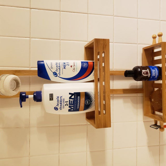 Bamboo Hanging Shower Caddy Made From Natural Bamboo 2 Level Storage  Organizer
