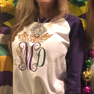 mardi gras monogram shirt