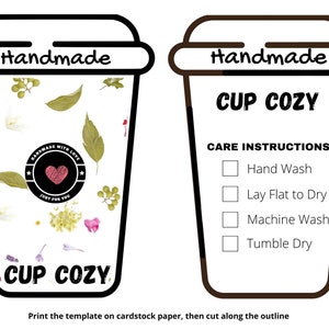 Printable Cup Cozy Template, PDF Download Coffee Sleeve Template ...