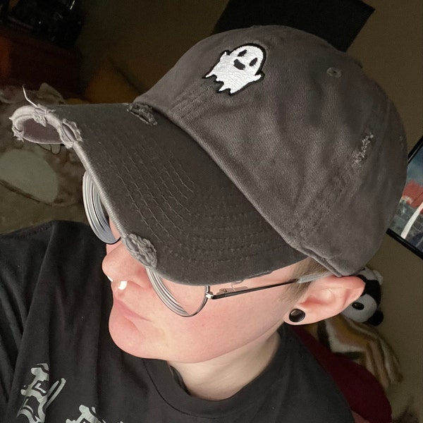 Ghost Vintage Baseball Cap Embroidered Cotton Adjustable Distressed Dad ...
