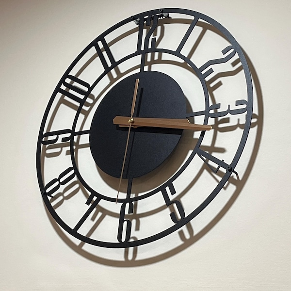 Large Metal Wall Clock: Modern Silent Home Decor - Etsy