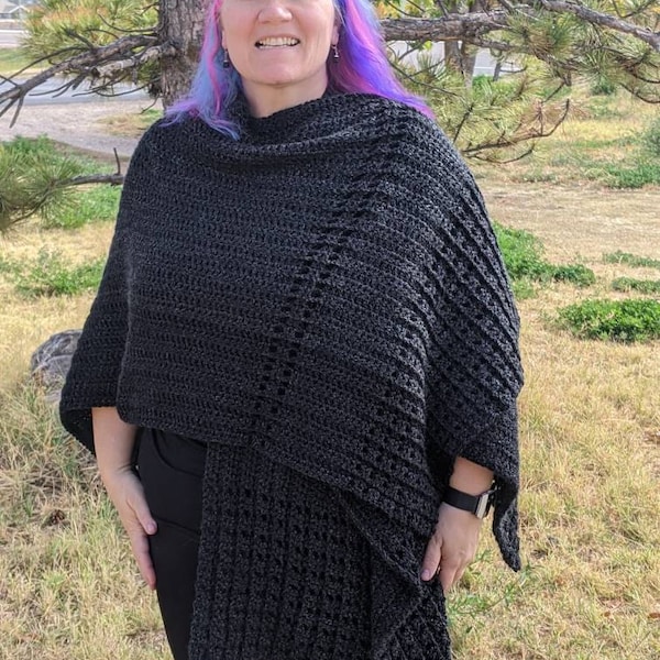 Crochet Ruana PATTERN PDF, Crochet Poncho PATTERN, Crochet Wrap Pattern ...
