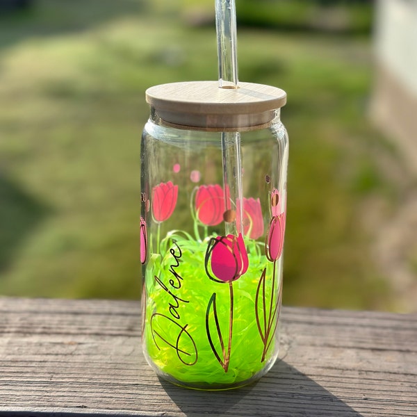 Tulips • 16oz Glass Can Cut Files, Svg Dxf Png File Digital Download - Etsy