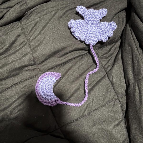 Bat and Crescent Moon Crochet Bookmark Halloween PDF Pattern - Etsy