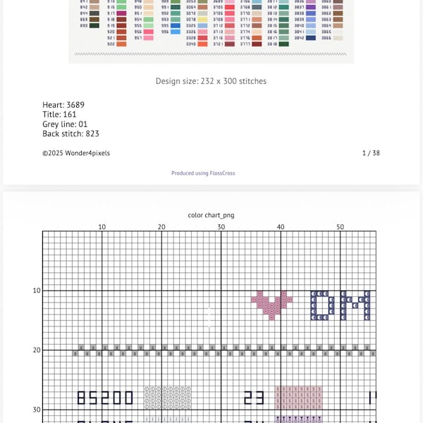 DMC Embroidery Floss Color Chart by Number Code Cross Stitch Pattern ...