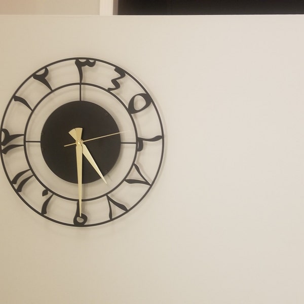 Metal Arabic Numbers Wall Clock, Large Silent Wall Clock, Modern Wall ...