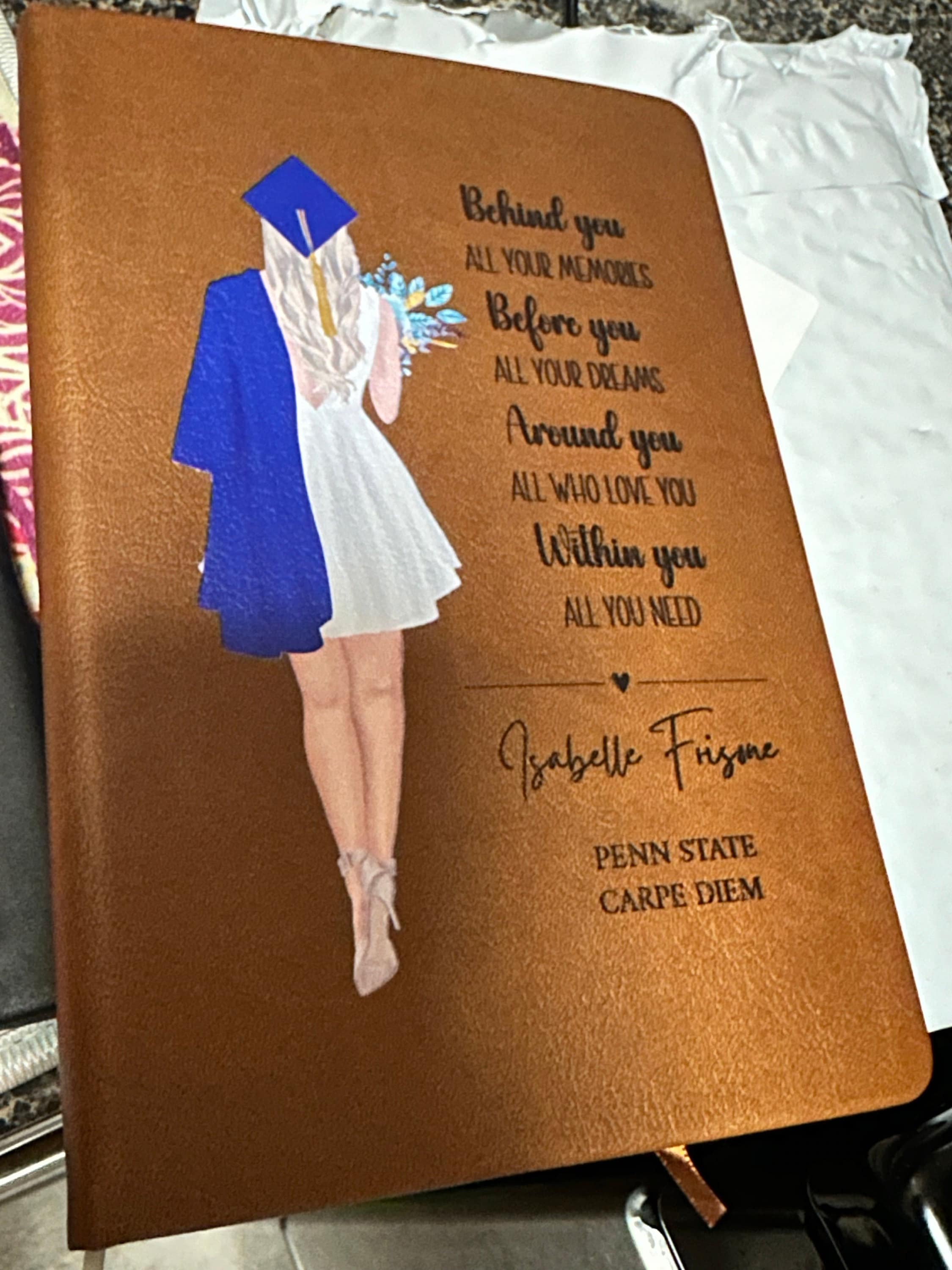 Graduation Gift for daughter Personalized journal, Grad Gifts for Her, High school, College Masters degree, Best friend Gift Diary keepsake