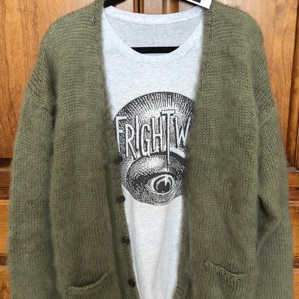 Kurt Cobain MTV Unplugged Cardigan. Mohair Grunge Green. Replica of the ...