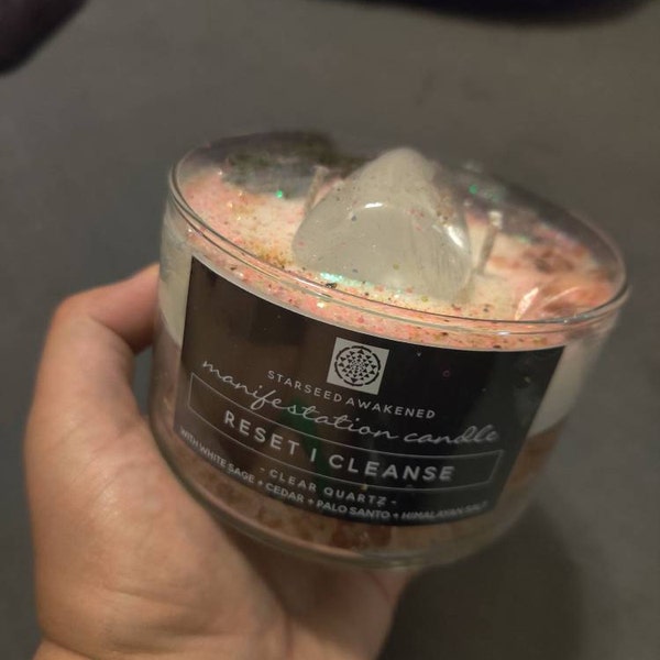 Energy CLEARING & CLEANSING Candle **blessed and Charged** Crystals ...