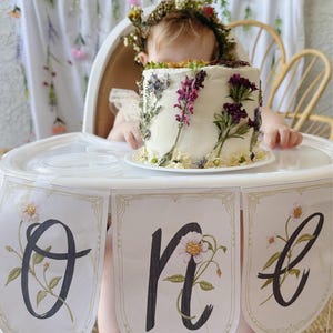 First Birthday Banner Printable | ONE Banner | Wildflower First Birthday | High Chair Banner | 1st Birthday Girl | One High Chair Banner