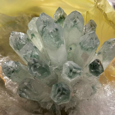 5Pcs Natural Rainbow Aura Titanium Quartz Crystal Cluster VUG Specimen Healing E - Foto 7