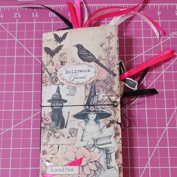 Pink Halloween, TN Size, Junk Journal, Kit, Travelers Notebook, Shabby ...