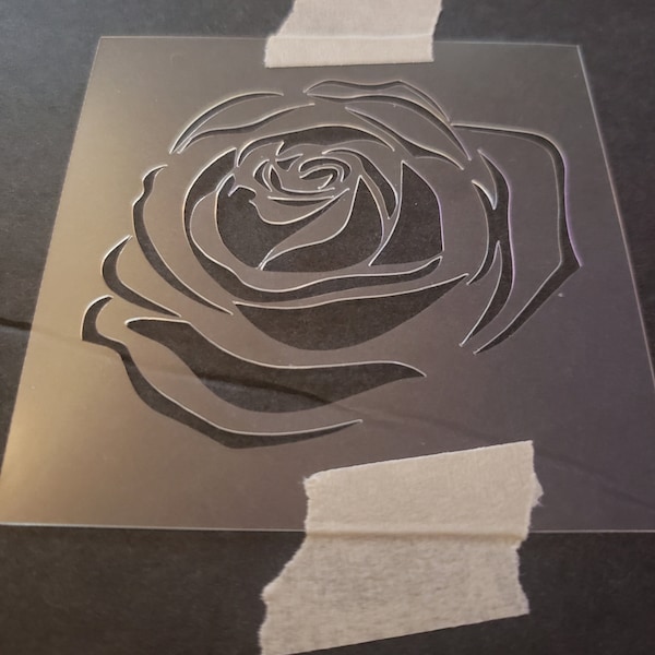 Rose, Single Rose, Flower Clear Stencil, Durable, Reusable .007 Mil - Etsy