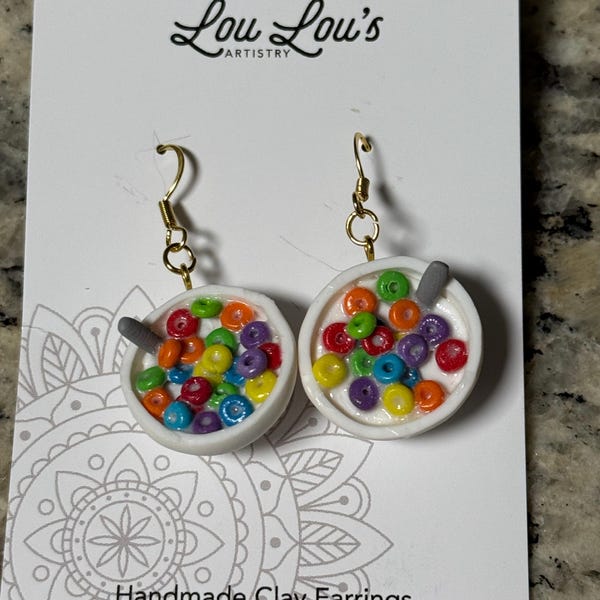 Cereal Earrings: Fun Handmade Polymer Clay Breakfast Jewelry - Etsy
