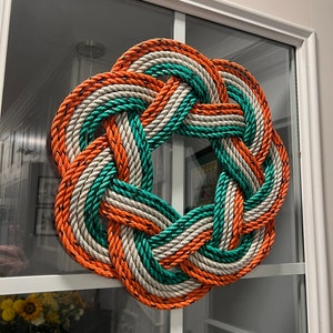 Celtic Knot Wreath, St Patricks Day wreath, Upcycled lobster rope wreath, Flag of Ireland, Irish nautical wreath by WharfWarp