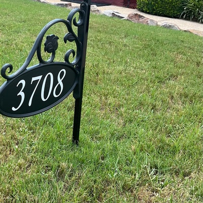 Triple Address Sign Address America Boardwalk Two Sided Reflective Address Sign W/ Double ...