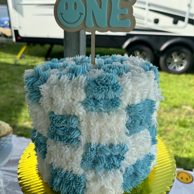 Dill-Dall Tortenaufsatz Happy Dude – Für 1. Geburtstag, Aus Glitzer-Karton, Lebensmittelechte Stäbchen