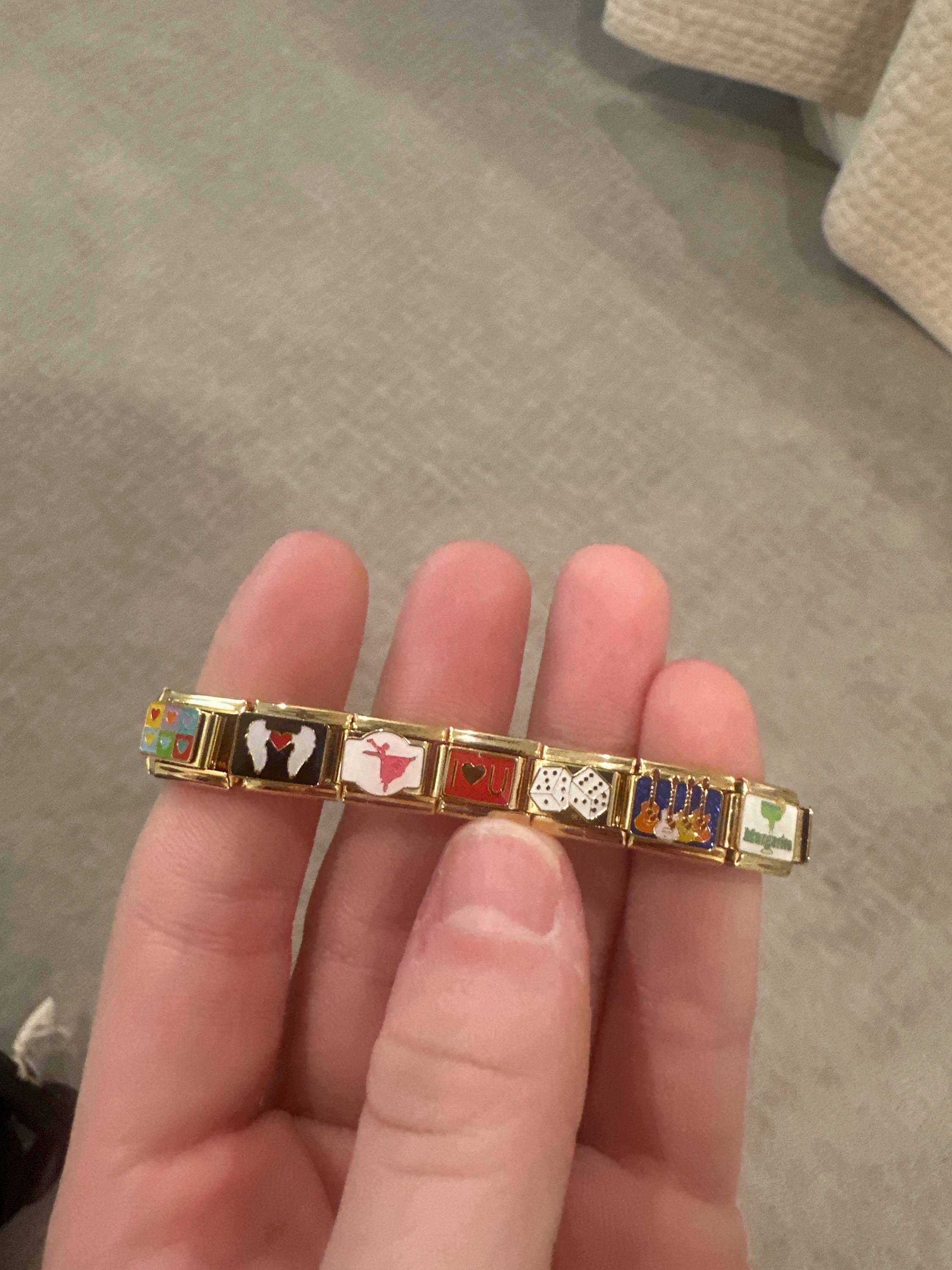 Gold Italian Bracelet, Custom Gold Italy Charms, Personalized Italian Bracelet, Italy Charms