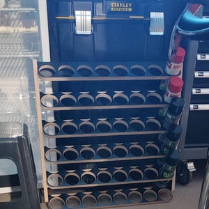 Organizer per lattine di vernice, 5 portabottiglie di vernice, supporto per bombolette spray con telaio resistente per bottiglie di vernice, asciugamani di carta, serbatoio aerosol, bomboletta spray