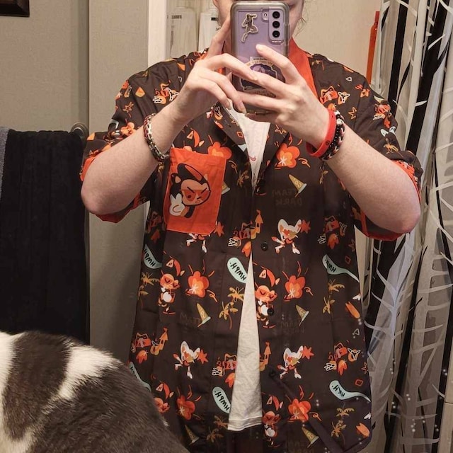 Shadow the Hedgehog Button Down Shirt FINAL STOCK