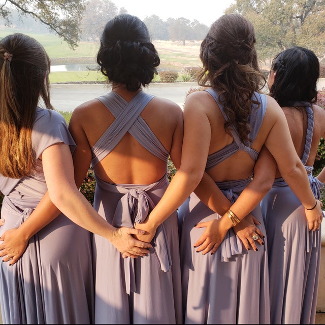Steel Blue Bridesmaid Dress, Infinity Dress, Multiway Dress, Convertible  Dress, Multi Wrap Dresse Cocktail Dress - Etsy