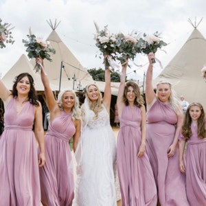 Dusty Pink Multiway Bridesmaid Dress: Handmade, Prom Dress, Evening Gown -  Etsy Australia