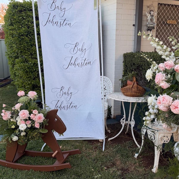 Fabric Event Sign | Linen Sign | Personalised Fabric Banner | Create ...