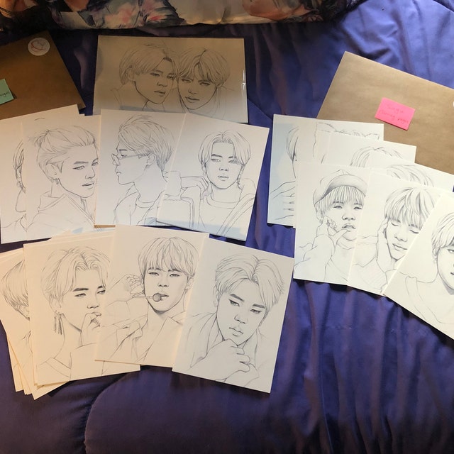 BTS Fan art by QueenieWongStudio on Etsy