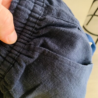 Men's Linen Pants, Summer Vintage Elastic Waistband Loose Cotton Linen ...