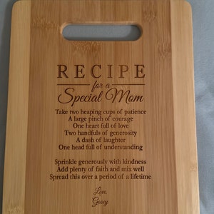 A Special Mom Recipe Cutting Board. Gift For Mom. – C & A