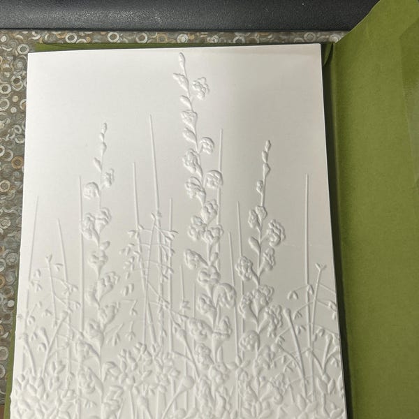 Embossed Floral Greeting Cards Set: Blank Note Cards, Heavy White Card ...