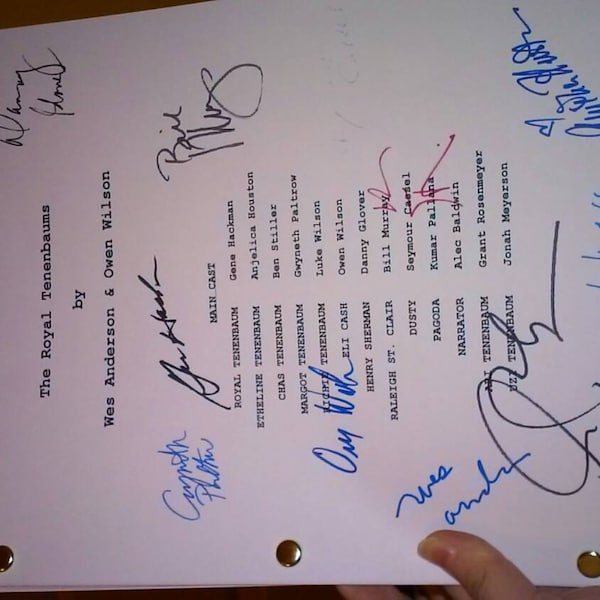 The Royal Tenenbaums Movie Script Signed Screenplay Autographed Gene