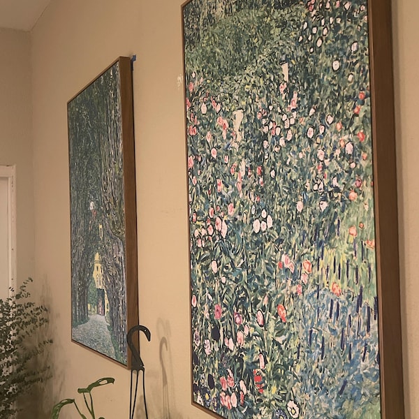 A closer look at Gustav Klimt Mosaic Cityscape Canvas Sunset Reflection Wall Art