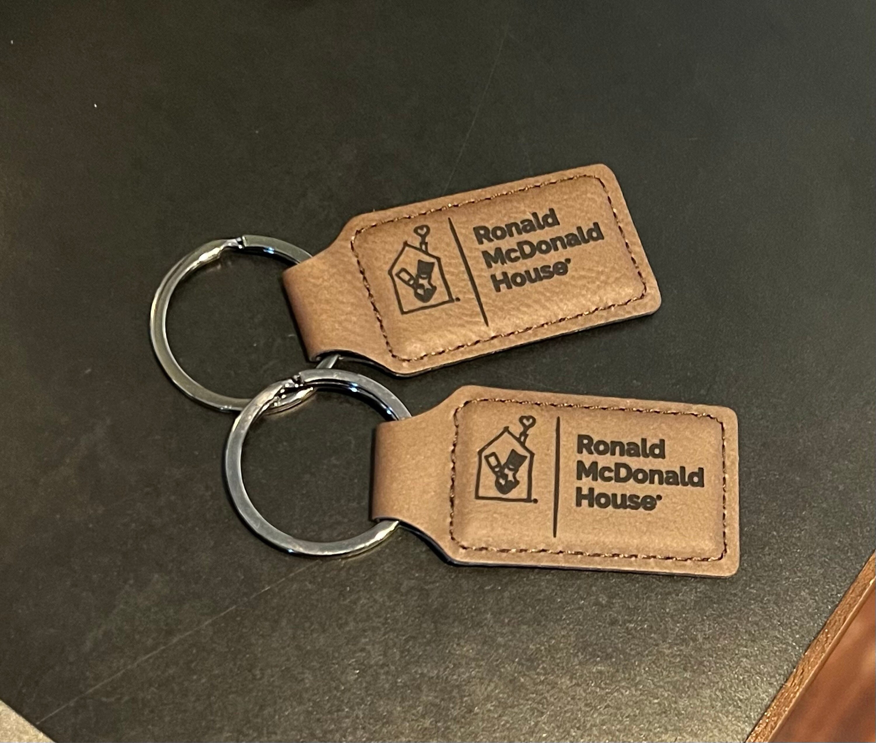 Customer photo of Custom Logo Engraved / Etched Leatherette Keychain from Johanna