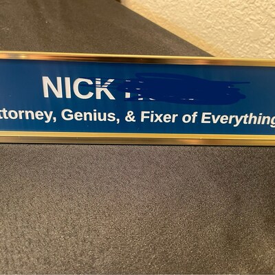 Custom Engraved Desk Name Plate Funny Desk Sign Boss Gag Gift Office ...