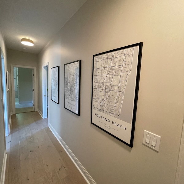 Personalized Set of 3 Any City Map Prints Custom Locations Home Town ...