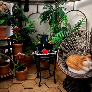 Melody Jane Puppenhaus-Möbel: Schmiedeeisen Garten Tisch Schwarz - Miniatur Patio Möbel